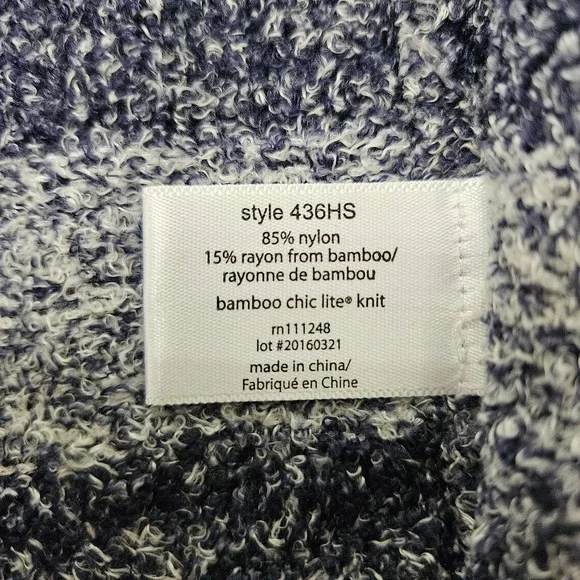 Barefoot Dreams Blue Striped Calypso Bamboo Chic Lite Cardigan Sweater. Size S/M - Picture 6 of 7